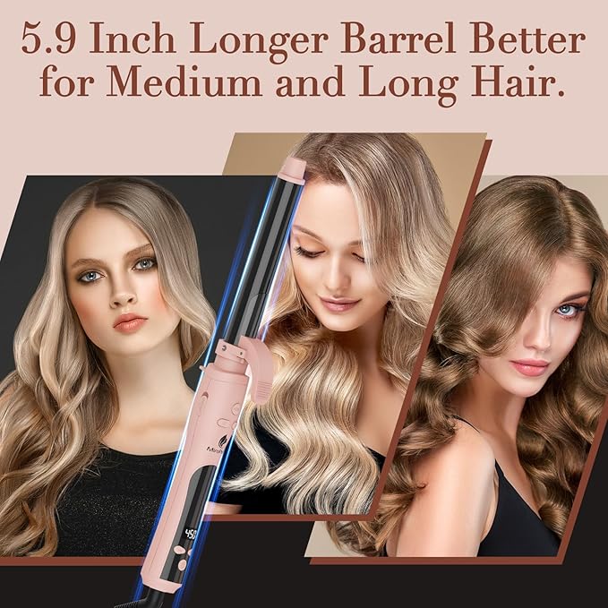 MiroPure Self Rotating Curling Iron 1 Inch Ionic Hair Curler Automatic Curling Wand with Longer Barrel for Waves and Curls Unique Button to Enable/Distable Rotation