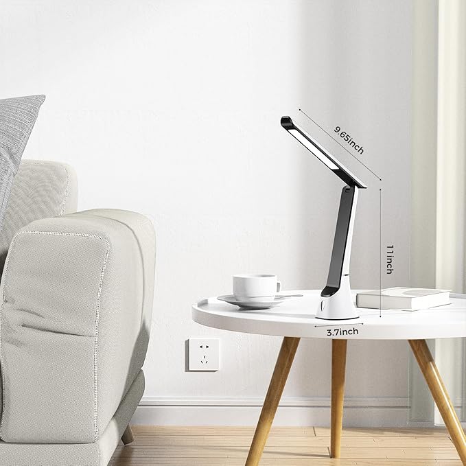 Light Therapy Lamp 10000 LUX UV-Free LED Sunlight Light Full Spectrum Mood Light Happy lamp Touch Control Desk Lamp with Night Light Function Work Office Home -White