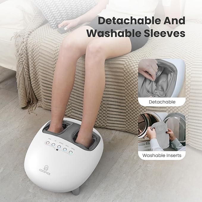 COMFIER Shiatsu Foot Massager with Heat Kneading and Vibration Heated Foot Feet Massager for Neuropathy Plantar Fasciitis