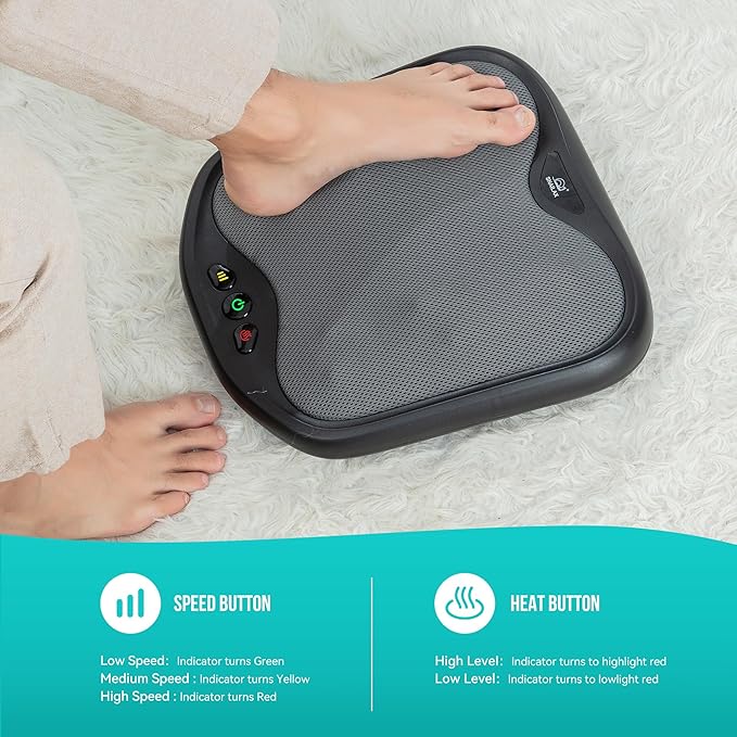 Snailax Shiatsu Foot Massager with Heat Washable Cover Kneading Foot &amp Back Massager Heated Feet Warmer Electric Feet Massager Machine for Plantar Fasciitis