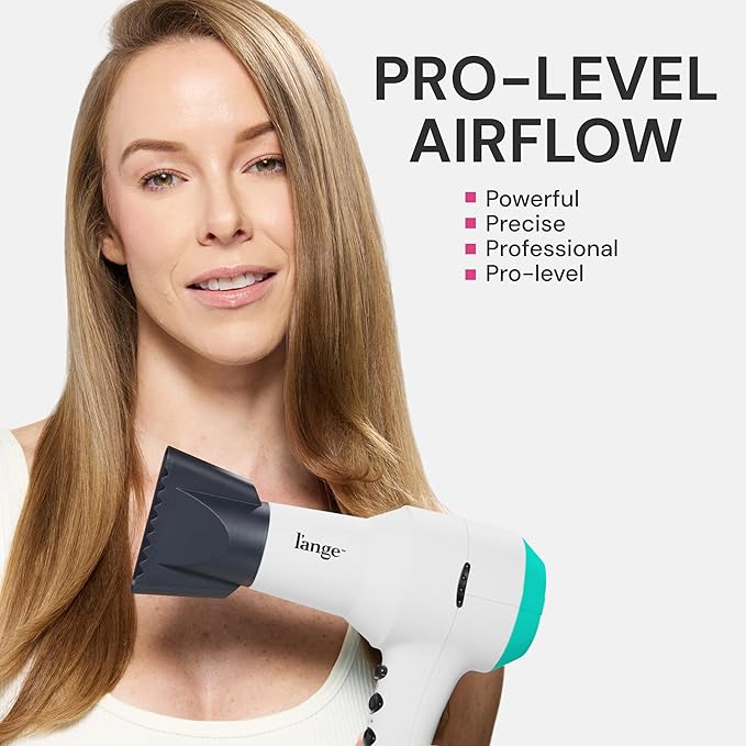 L'ANGE HAIR PowerStyle Turbo Ionic Hair Dryer | 1875 Watt Professional Blow Dryer with Diffuser &amp Concentrator | Multiple Heat &amp Speed Settings for Fast Drying | Salon-Grade Styling Tools Whi