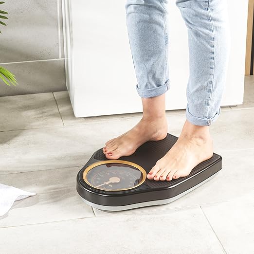 Salter Doctor Style Mechanical Bathroom Scale – Body Weighing Scales 150 KG Capacity Easy Read Dial with Rotating Pointer Large Platform for Weight/Fitness No Battery Required Gold 145 GFEU16