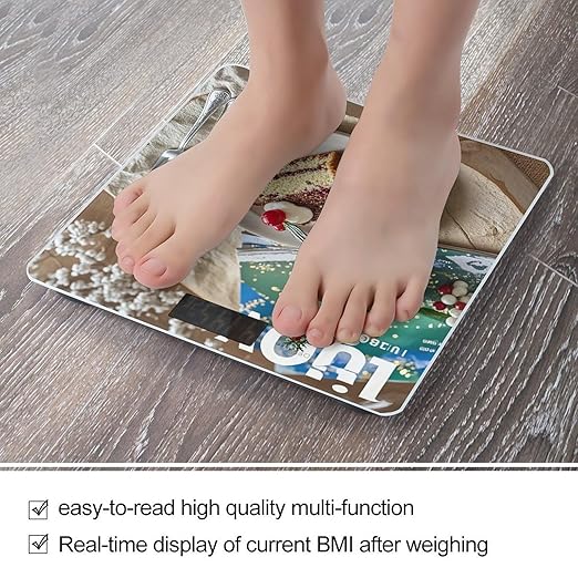 Holiday Cooking Bathroom Scale for Body Weight Bathroom Weighing Scales with Back Lit LED Display Sturdy Tempered Glass Body Weight Bathroom Scale 400lb Weighing