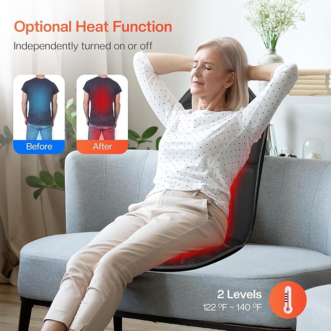 Back Massager Chair Pad Foot Massager with Heat