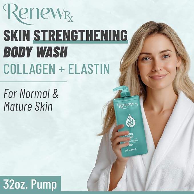 Collagen + Elastin Skin Strengthening Body Wash – Firming Skin Care Hydrating Cleanser Vegan Skincare 32 fl oz