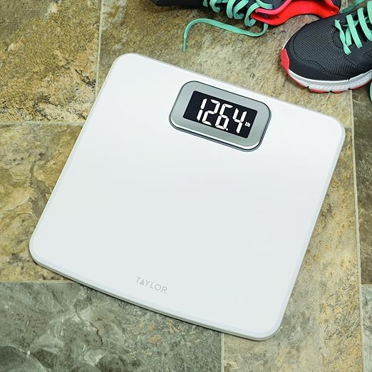Taylor Precision Products Capacity Digital Bathroom Scale White 400 lb