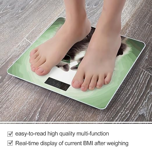 Funny Raccoon Green Sunglasses Weight Scale Digital Electronic Scales Bathroom Scale Larg LCD Backlight Display High Precision MeasurementsTempered Glass