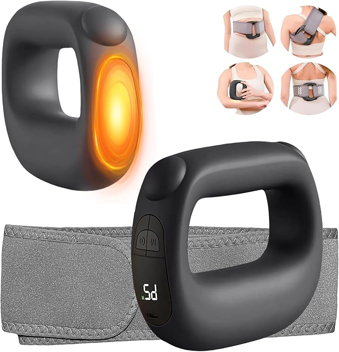 Deep Tissue Percussion Muscle Massage Gun: with Heat Adjustable Intensity and Speed Super Quiet USB-C Rechargeable Portable Pain Relief for Athletes and Everyone Ideal Gift（Black）
