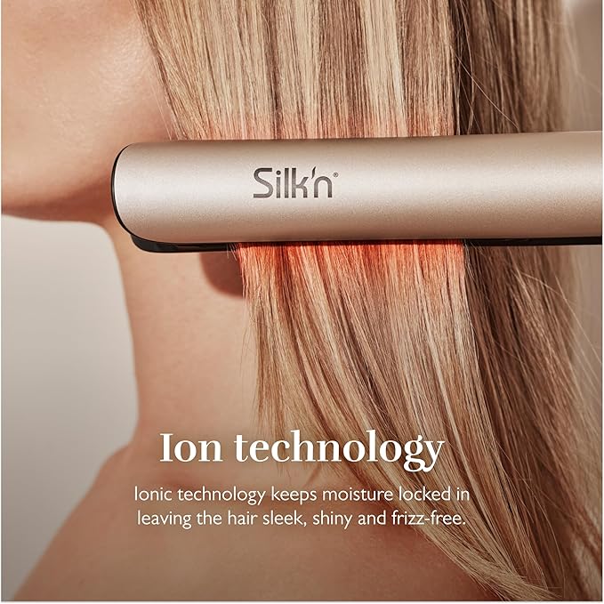 Silk’n Professional 2-in-1 Straightener and Hair Curler for Women Titanium Flat Iron with Infrared and Ion Technology for Frizz-Free Hair and no Heat Damage Smart Temperature Control 15-Sec Heat Up