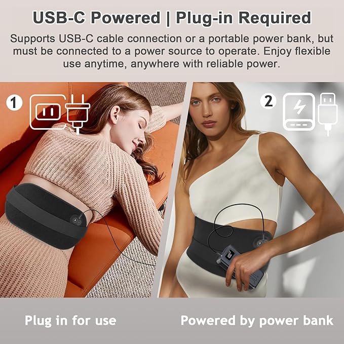 Red Light Therapy Pad for Body-660nm 850nm Dual Wavelength Heating Pad red Light Therapy wrap for Back Waist Shoulder Knee use Portable red Light Belt 5 Heat Levels Dual Straps for Gift(Plug-in Only）