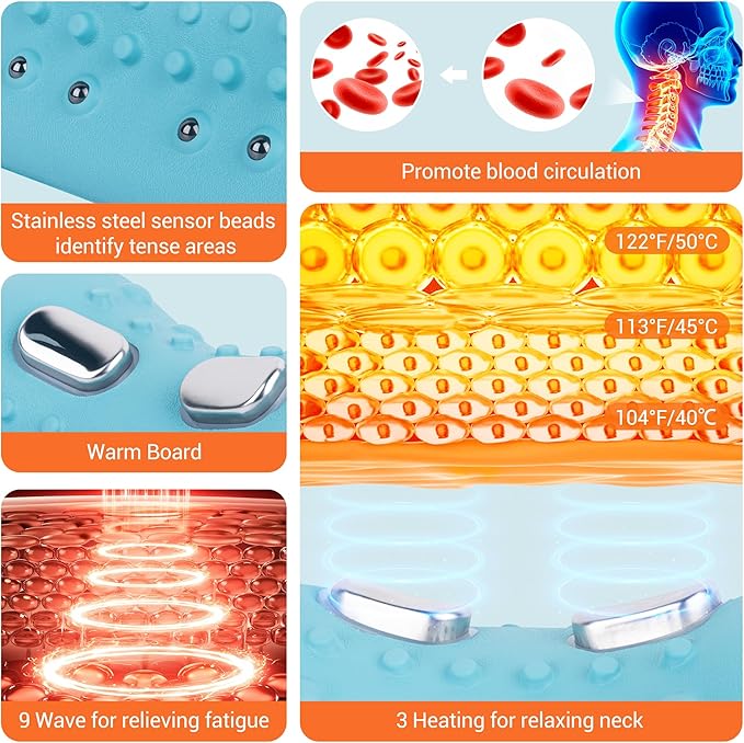 Upgraded Neck Massager 2026 Neck and Shoulder Massager with Heat Stretcher Vibration Portable Cervical Traction Device Neck Massagers for Pain Relief Deep Tissue