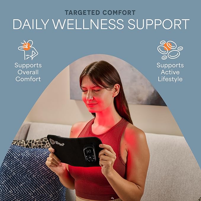 Lifepro Red Light Therapy Belt – Infrared Red Light Therapy for Body Back and Shoulder with Triple Chip LEDs Allevared Belt with 660nm &amp 850nm Wavelengths – for Daily Comfort &amp Wellness Supp