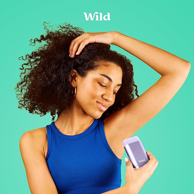 Wild Aluminum Free Refillable Deodorant - Fresh Cotton &amp Sea Salt Refill Trio Pack - 98% Natural Origin Derived Ingredients - Vegan Friendly Long Lasting Protection - Zero Single Use Plastic