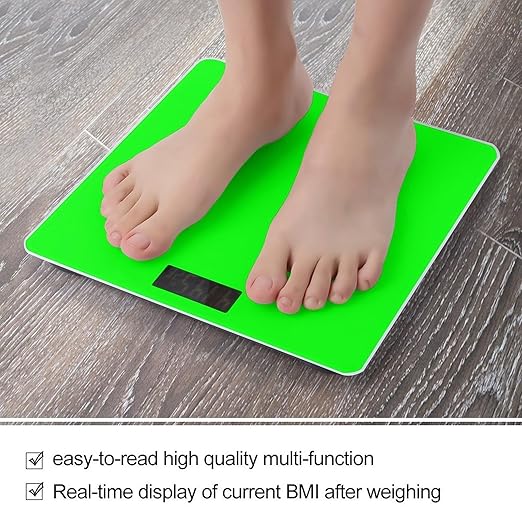 Women's Fashion Automatic Switch Digital Bathroom Weighing Scale Smart Scale Fluorescent Green