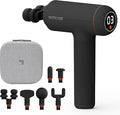 Sharper Image Deep Tissue Percussion Massage Gun Powerboost MAX Rechargeable Handheld Massager 7 Adjustable Speeds 6 Attachment Heads &amp Carrying Case Full Body Muscle Pain Relief Black