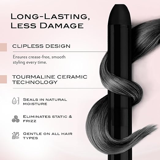 NuMe Lustrum 5 in 1 Tourmaline Ceramic Curling Wand Set with Interchangeable Barrels Digital Display Automatic Shutoff Feature. Heat Up to 410°F