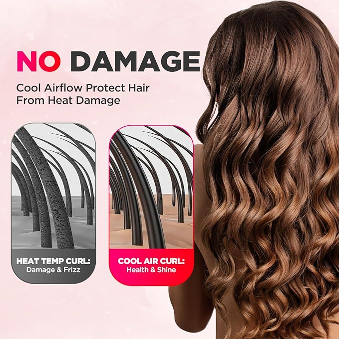 MiroPure 360° Airflow Styler Curling Iron Titanium Flat Iron Hair Straightener and Curler 2 in 1 Professional Curing Wand with Ionic Aroma Cool Air 13 Adjustable Temps Dual Voltage for Long Hair