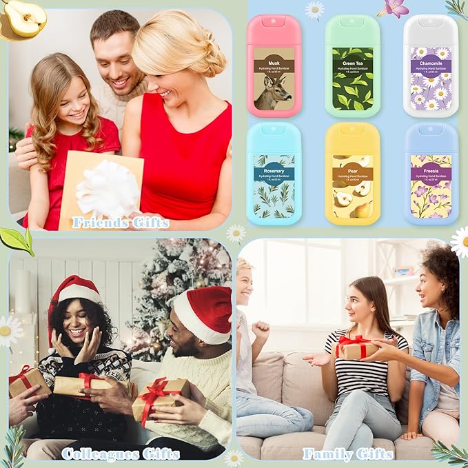 24 Pack Hand Sanitizer Spray Bulk Travel Size Hand Sanitizer Mini Pocket Spray Gifts for Coworker Staff Teacher Holiday Favor(Plain24 Pcs)