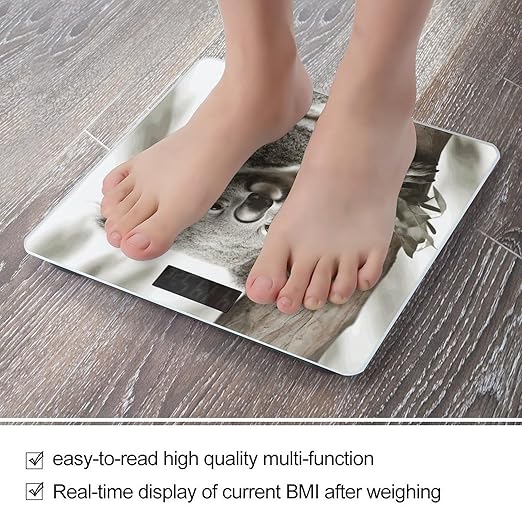 Koala Bathroom Scale Automatic Power On/Off Body Scales LCD Backlight Display Square Digital Scale Rounded Corners Bathroom Scales for Home Bedrooms