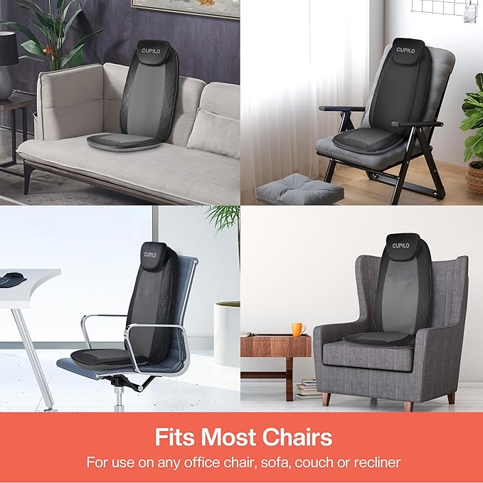Back Massager for Pain Relief Deep Tissue - Shiatsu Massage Chair Pad for Back with HeatBack Support Inflatable Flap Chair MassageGifts for Men Dad
