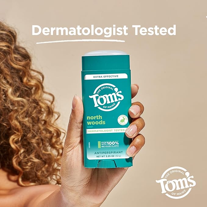 Tom’s of Maine North Woods Antiperspirant Deodorant for Men and Women48 HR Odor &amp Sweat ProtectionPatchouli and Lavender Scent3.25 oz(Pack of 4)
