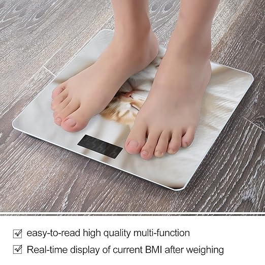Kitten Sleeps Weight Scale for Body Weight Digital Bathroom Scale High Capacity Accurate Digital Weighing Scales and Easy-to-Read on Backlit LCD Display Scales