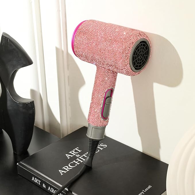 Ionic Hair Dryer Frizz Free Fast Dryer with Diffuser 1800W Professional Ionic Hair Blow Dryer with 3 Heat/2 Speed 3 Temperature &amp 2 Wind Speed for Women and Men (Pink)