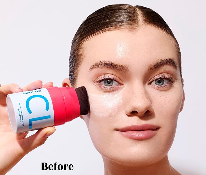 CLOUD Brush on Mineral Sunscreen Lotion - SPF 50 - No-Mess Applicator for Kids Babies &amp Family - Reef Safe Non-Nano Zinc Oxide No Messy Hands Blends Clear Fragrance Free Moisturizing.