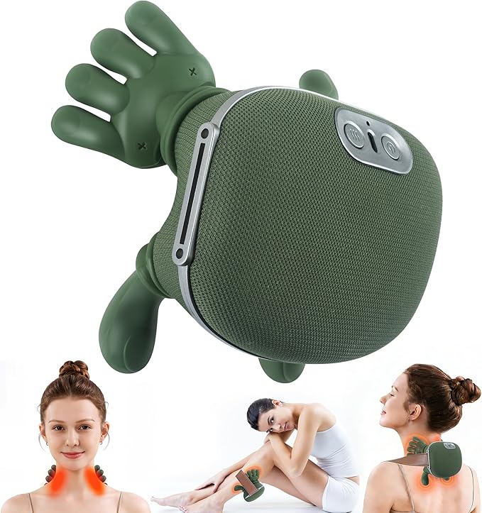 Neck Massager with Heat and 4D Shiatsu Deep Tissue Kneading for Neck and Shoulder Pain Relief Cordless Portable and Rechargeable Neck Massager Suitable for Home Office and Travel