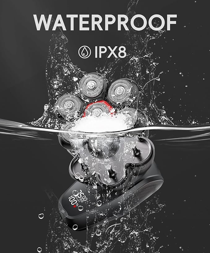 MAGELEBAZ Head Shavers for Bald Men: The Ultimate Bald Head Shaving Kit IPX8 USB-C Wet/Dry LED 7D Magnetic Razor