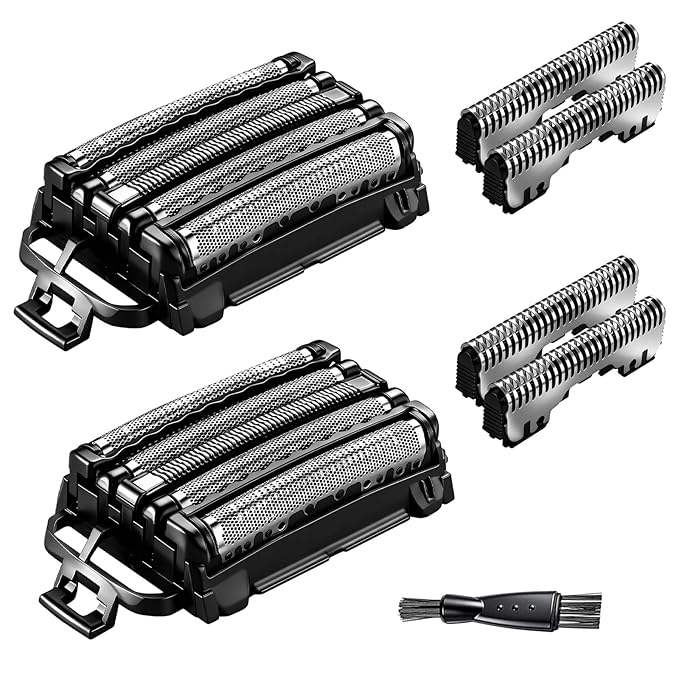 2Pack Replacement Blades and Foil Compatible with Panasonic ARC5 5-Blade Shavers Compatible with WES9032P ES9032 ES9034 ES9036 ES9038 Fits Models ES-LV61 ES-LV65 ES-LV67 ES-LV95 1Cleaning Brush