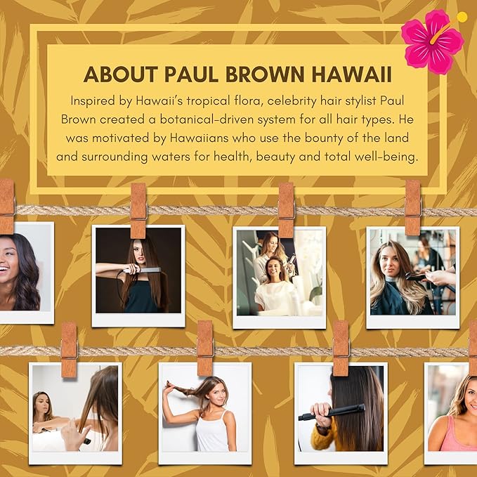 Paul Brown Hawaii Pro Nano Titanium Hair Straightener for Thin to Thick Hair Premium Titanium Plate Flat Iron Creates Silky Smooth Hair Finish Home and Professional Salon