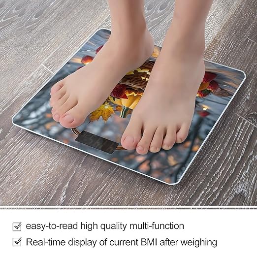 Pumpkin Maple Leaf Lantern Weight Scale Highly Accurate Digital Weighing Scale with Large LCD Display Smart Bathroom Scales for Home Bedrooms and Gift Giving