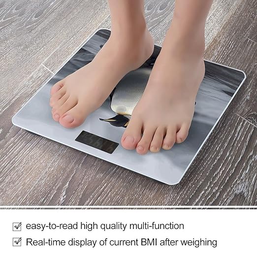 Funny Penguins Bathroom Scale Ultra-Bright Liquid Crystal Screen Weight Scale Accurate Bathroom Body Scales for Body Weight Bathroom Pet Home Bedroom Gift-Giving