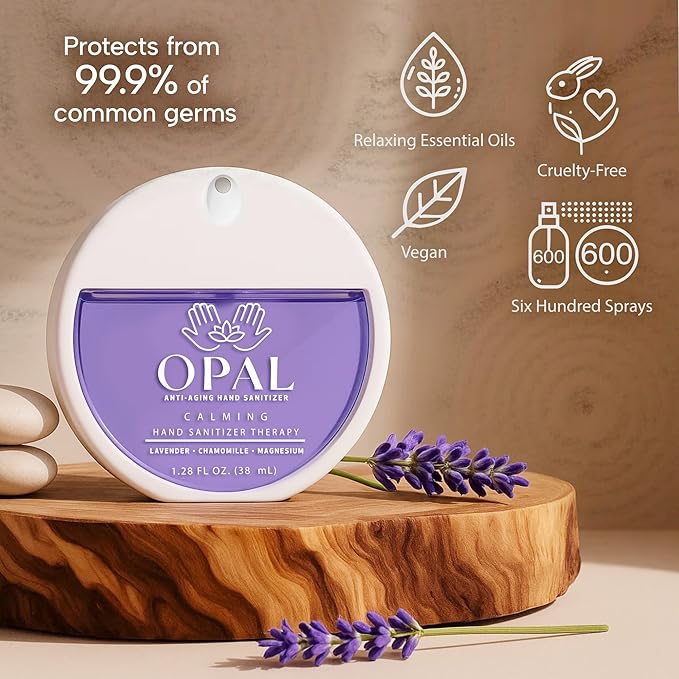 WELLNESS Hand Sanitizer Spray 1.18oz (3-Pack) – Travel Size Calming Hand Sanitizer Therapy with Lavender Chamomile &amp Magnesium – Hydrating Quick-Dry Aromatherapy Spray for Soft Clean Hands