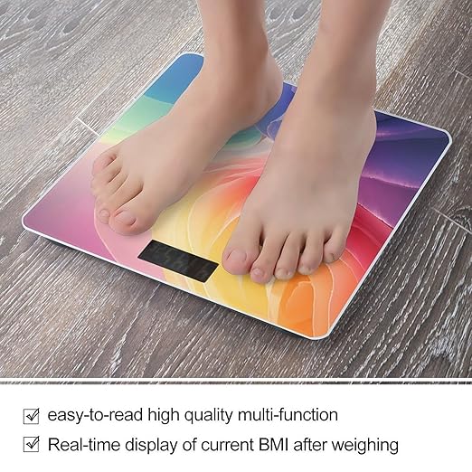 Rainbow Scale for Body Weight Digital Bathroom Scale Toughened Glass High Precision Scales for Body Weight with Large LCD Backlight Display Weight Scales