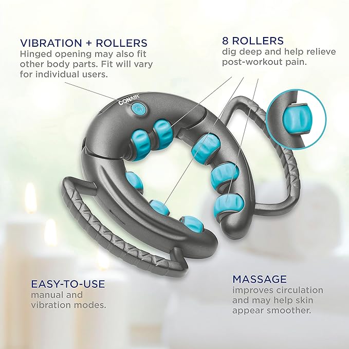 Conair Calf &amp Leg Massager. Calf Massager for Circulation and Pain Relief with Vibration and Rollers for Rejuvenating Achy Muscles and Post-Workout Pain Relief
