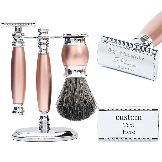 FREED customized gifts Engraving Luxury Men's Safety Razor set Aluminum Alloy Material incloud 120 Japanese Stainless Steel BladesIt's the best gift for men fathersor birthdays.