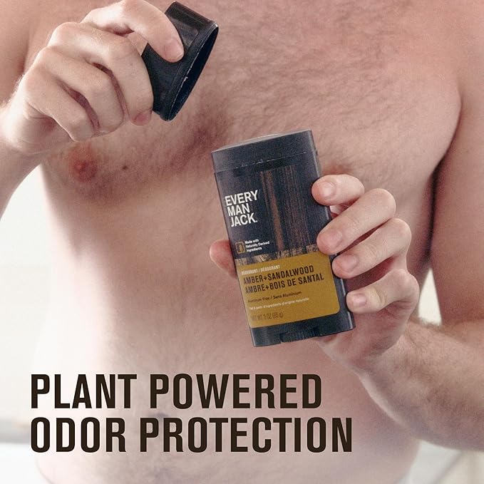 Every Man Jack Men's Deodorant Variety Set - Three Full-Sized Deodorant Sticks with Clean Ingredients &amp Incredible Scents - Cedar + Red Sage Amber + Sandalwood Sea Mineral + Citron - 3 oz - 3 Pa
