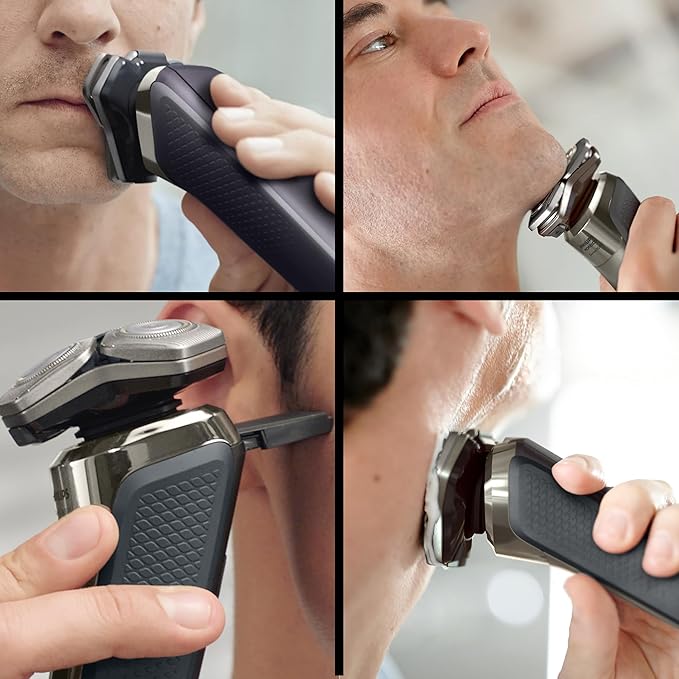 Philips Rechargeable Wet/Dry Electric Shaver Series 9000 with SenseIQ and Comfort Glide Ring Technology Battery Powered Silver