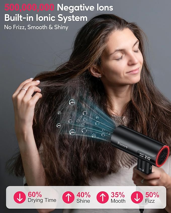 Farery Mini Thermal Brush 1 Inch &amp H8 Professional Ionic High Speed Hair Dryer