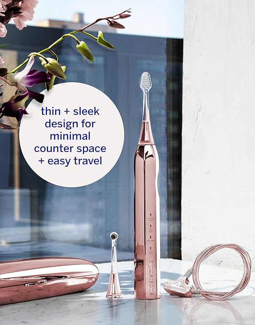 Supersmile Zina45™ Deluxe Sonic Pulse Toothbrush – Rechargeable Electric Brush with Angled Head &amp Travel Case – for Whiter Teeth and Healthier Gums