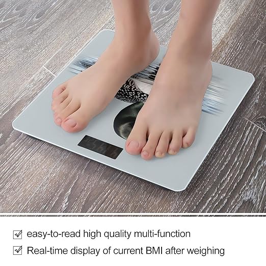 Digital Bathroom Scale for Body Weight Scale with Bright LCD Display High Accuracy Step-On Technology Auto On/Off Loon Nature Bird Digital Scales 400 Lbs /180kg