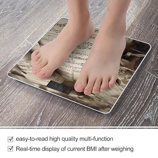 Sheet Music Bathroom Scale Ultra-Bright Liquid Crystal Screen Weight Scale Accurate Bathroom Body Scales for Body Weight Bathroom Pet Home Bedroom Gift-Giving