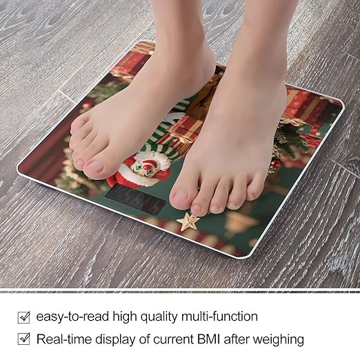 Country-Style Clown Scale for Body Weight Sturdy Tempered Glass Weighing Scales with LCD Display Accurate Digital Bathroom Scale Convenient Body Fat Smart Scales Easy Read