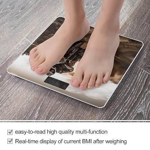 Motocross Scale for Body Weight High Precision Digital Weight Scales with LCD Display Anti-Slip Sturdy Slim Tempered Glass Bathroom Scale for Home Use