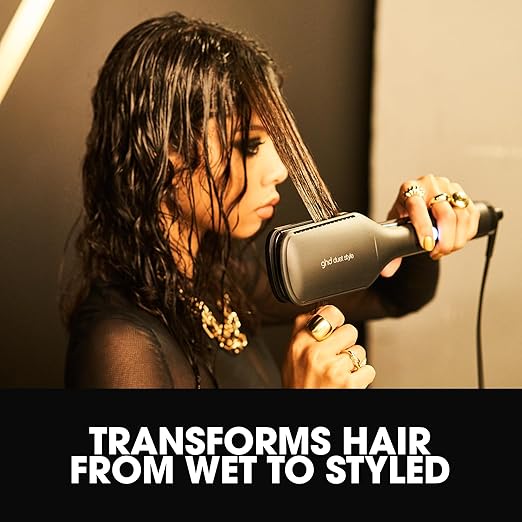 ghd Duet Style - 2-in-1 Flat Iron Hair Straightener + Hair Dryer in One Tool | Transform Hair from Wet to Styled with No Heat Damage | Blow Dry with No Fizz | 2X More Shine