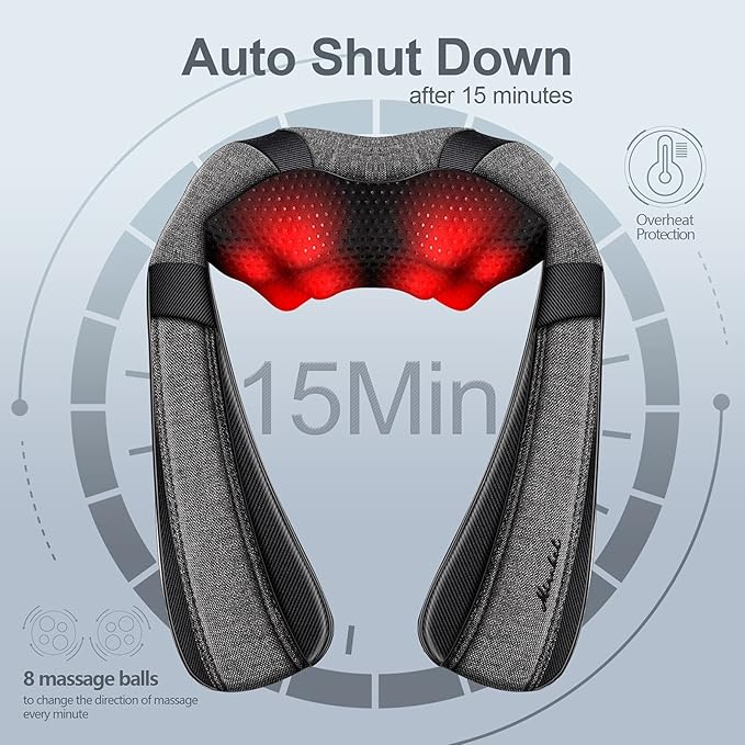 Mothers Day Gifts for Mom Wife Women Fathers Day Dad Husband Men Gifts Shiatsu Neck Back and Shoulder Massager with Heat for Pain Relief Deep Tissue Birthdays Valentine’s Day Christmas Gift