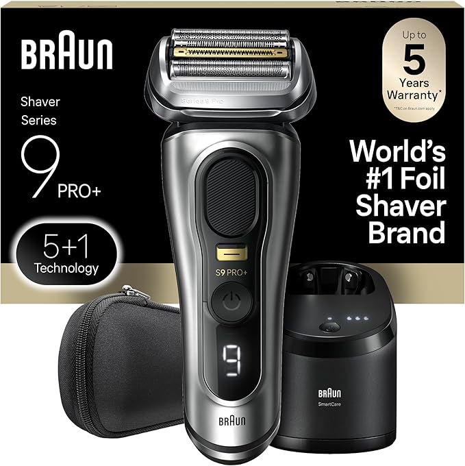 Braun Series 9 PRO+ Electric Razor for Men 5 Pro Shave Elements &amp Precision Long Hair Trimmer 6in1 SmartCare Center Wet &amp Dry Electric Shaver for Smooth Skin with 60min Battery Runtime 956