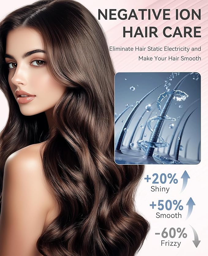 CONFU Ionic Blow Dryer 1600W Portable Lightweight Fast Drying Negative Ion Hairdryer Blowdryer 3 Heat Settings &amp Infinity Speed with Diffuser and Concentrator Nozzle for Home &amp Travel